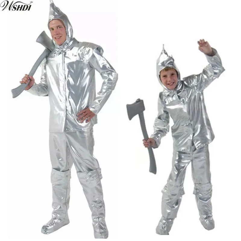 Аниме Хэллоуин костюм производительность Костюмы tin man Железный человек костюм Волшебник из страны Оз роль ткань для взрослых и детей
