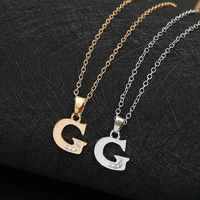 gift america 26 english word letter g family name sign pendant necklace tiny usa alphabet name initial letter monogram charm