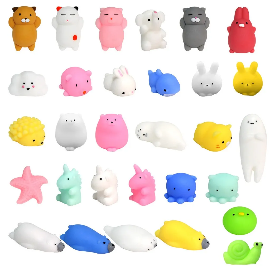 Мягкие игрушки Skuishy, милые животные, 40 шт., игрушки для животных Skuishy Mochi, мягкие игрушки Skuishy, антистресс для детей