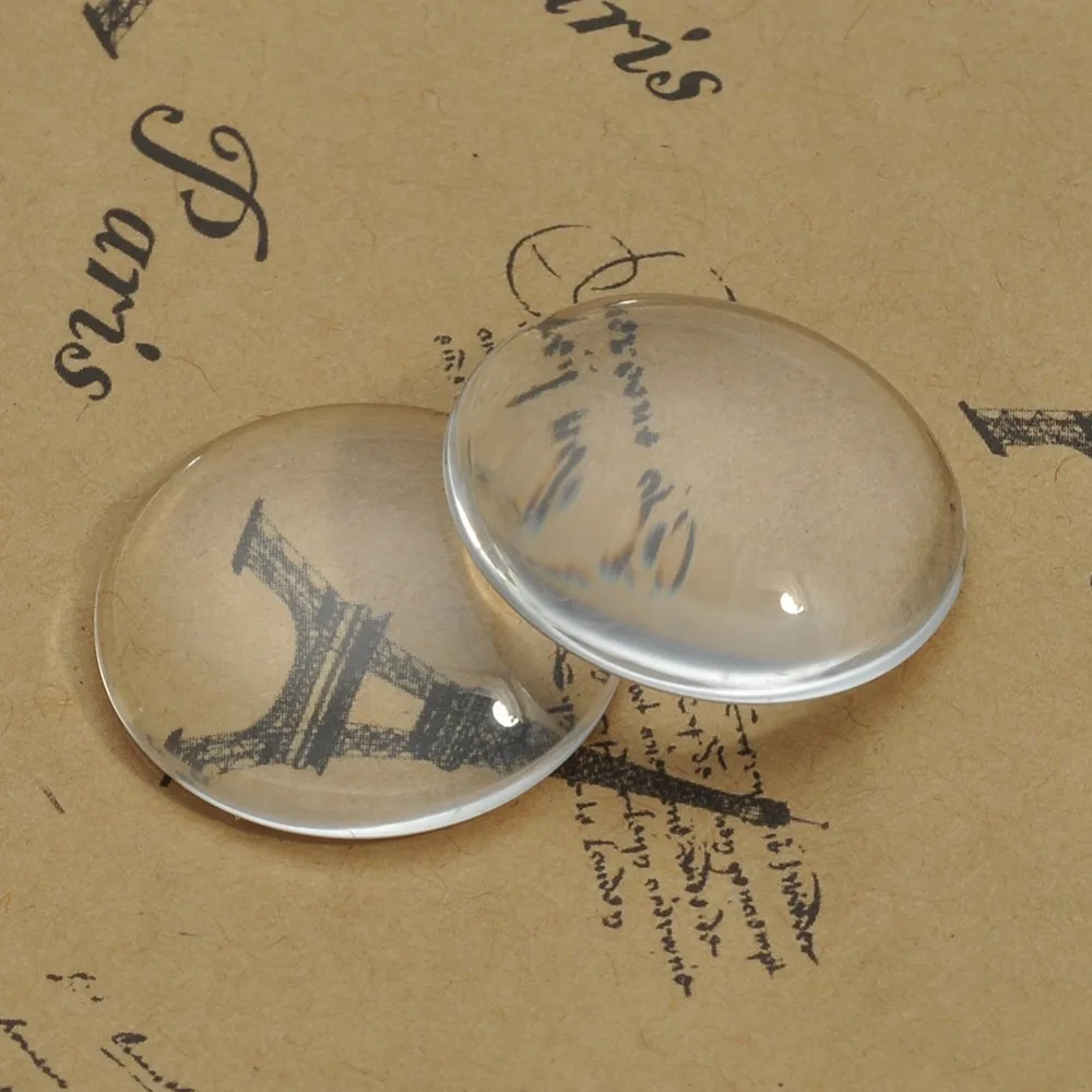 Прозрачные стеклянные кабошоны с плоским основанием для камеры 50 шт. 16 мм