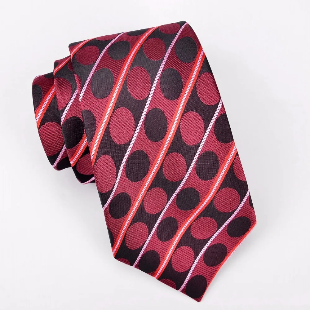 

Ikepeibao Discount Designer Men`s Tie Wine Dots Jacquard Woven Necktie Gravatas For Formal Cheap Neckties Accessaries