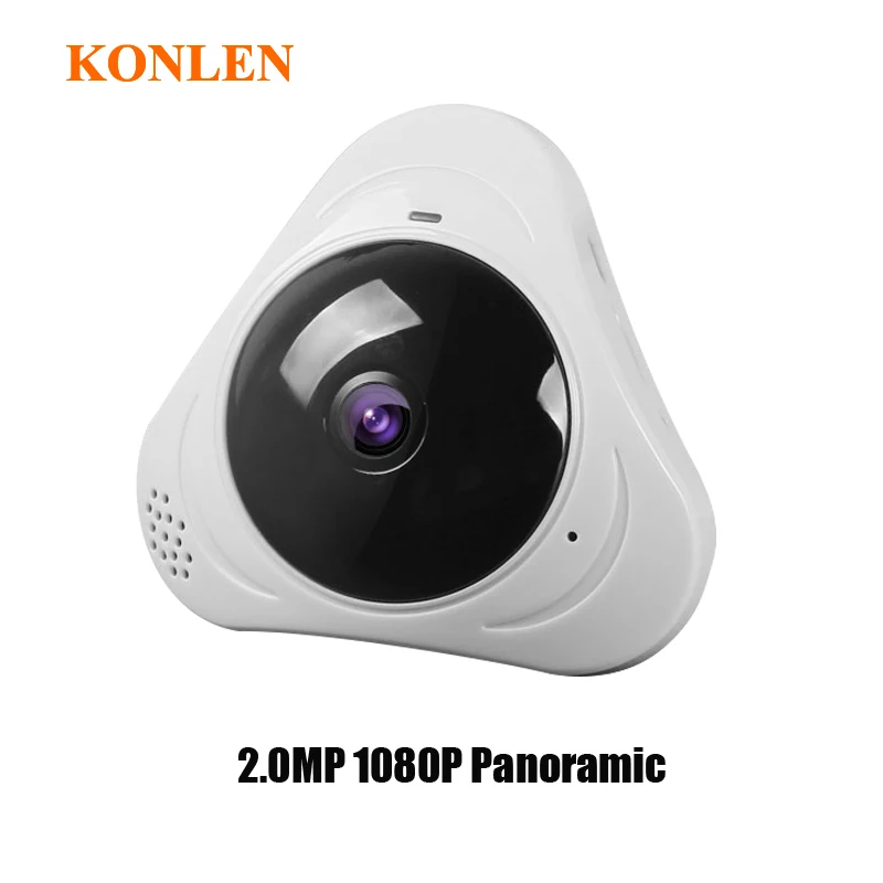 Камера видеонаблюдения Konlen Wi Fi 1080P 2 МП панорамная с углом обзора 360