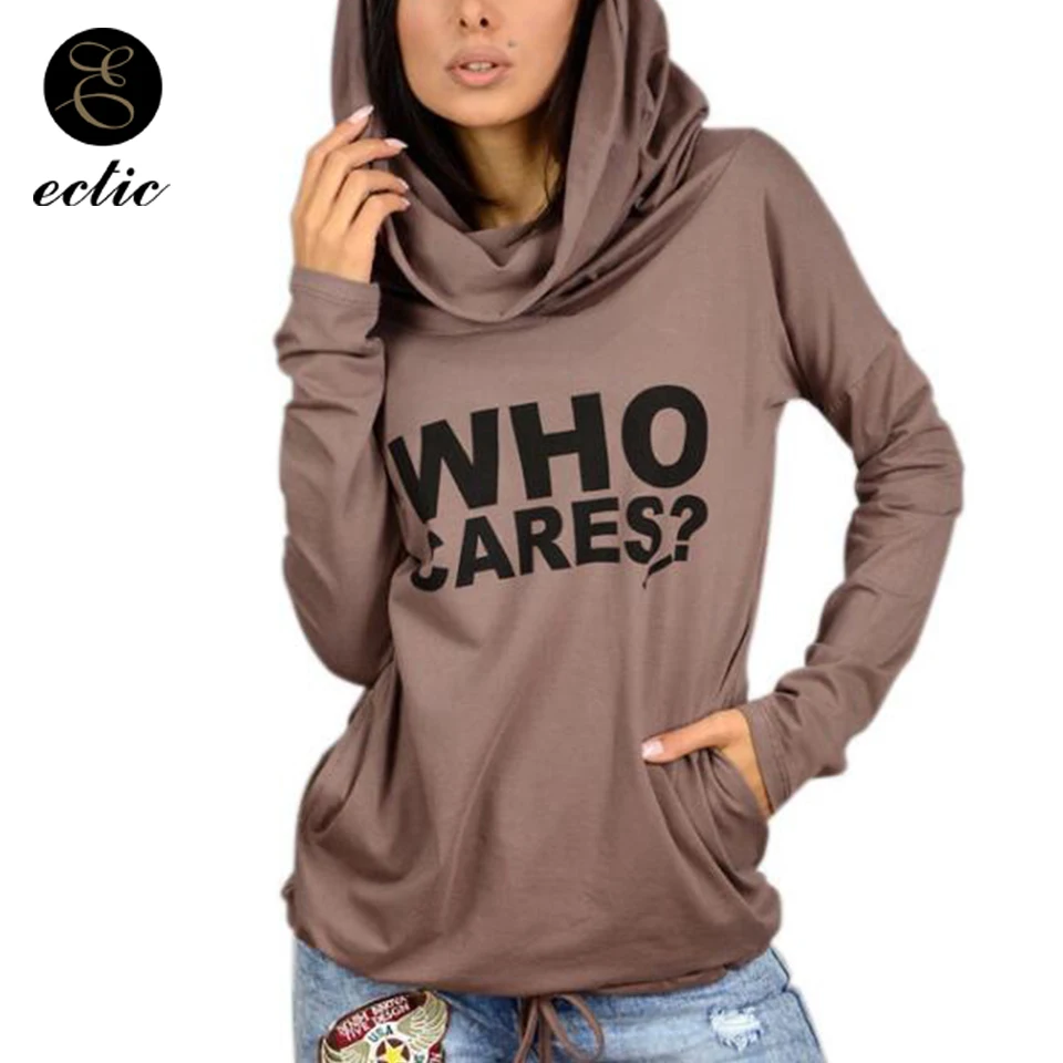Poleron Mujer 2019 Hipster Sweatshirt Ulzzangs Turtleneck Harajuku Streetwear Women Hoodies Kangaroo Pocket Hoodie Who Cares | Женская