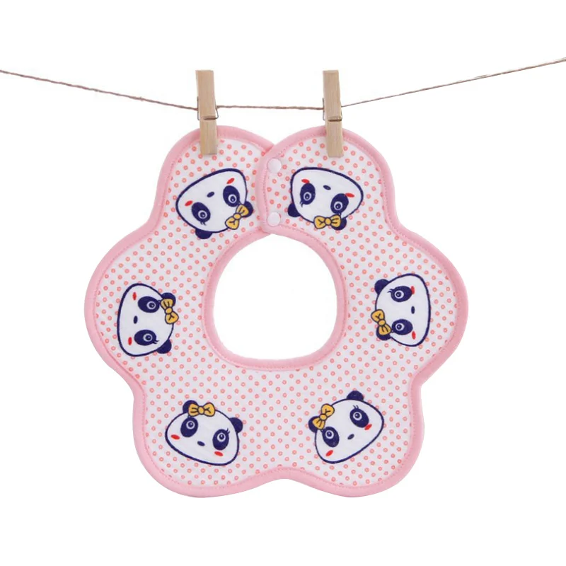 Мультяшные детские нагрудники бандана хлопковые непромокаемые цветочные для