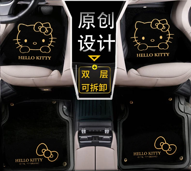 Женские милые двухслойные Автомобильные ковры с рисунком Hello Kitty для Cruze Buick Hideo