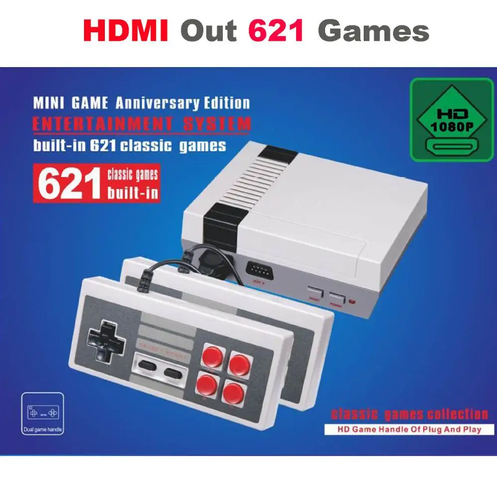 HDMI-621-With Box 400/500/600/620/821 игры HDMI/AV Прямая Ретро Классический Ручной Семья мини ТВ Видео игровой консоли 8bit игры - Цвет: HDMI-621-With Box