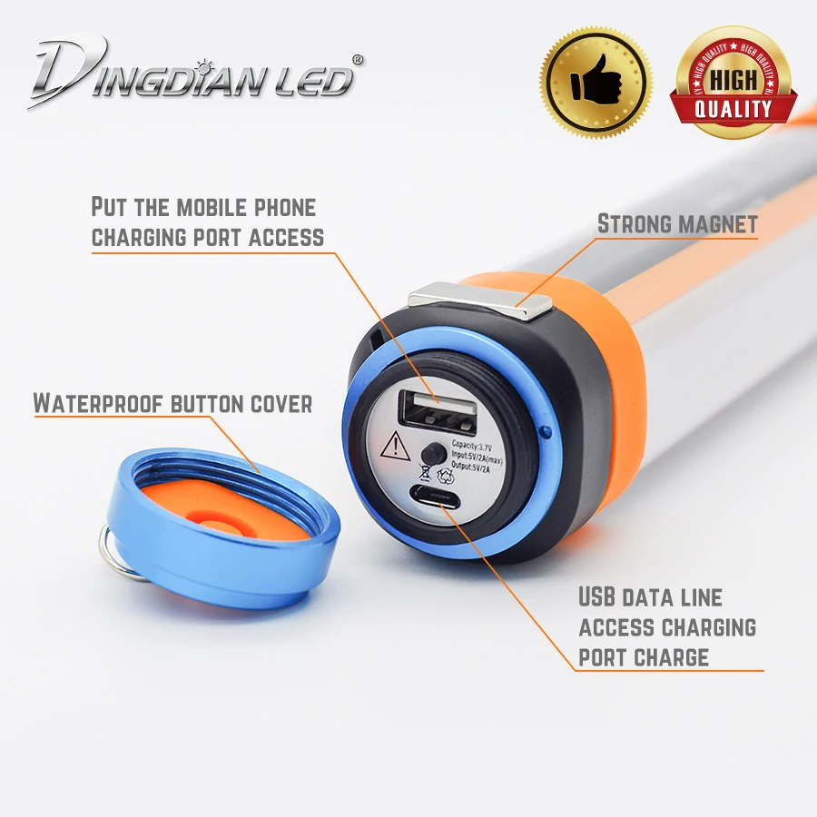 DINGDIAN USB Перезаряжаемый флэш светильник водонепроницаемый фонарь портативные