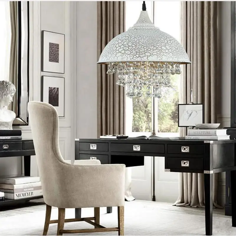 Примитивный марокканский стиль железный подвесной светильник с кристаллами и