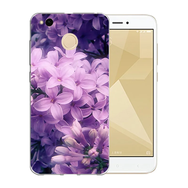 Soft TPU For Xiaomi Redmi 4X Case Blossom Pattern 5.0 inch 4 X Back Cover Silicon Coque Matte Full Proteector Shell |