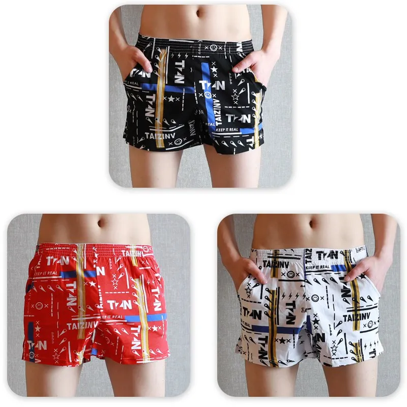 Men Boxers Underwear Новинка, Брендовые мужские боксеры, 3D принт, хлопок, 3XL, трусы для дома, для сна, мужские свободные боксеры - Цвет: Men Boxers Underwear