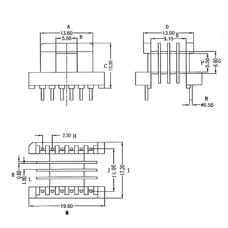 EI19 ферритовый сердечник Трансформатор smps 6 + 6pin горизонтальный | Обустройство