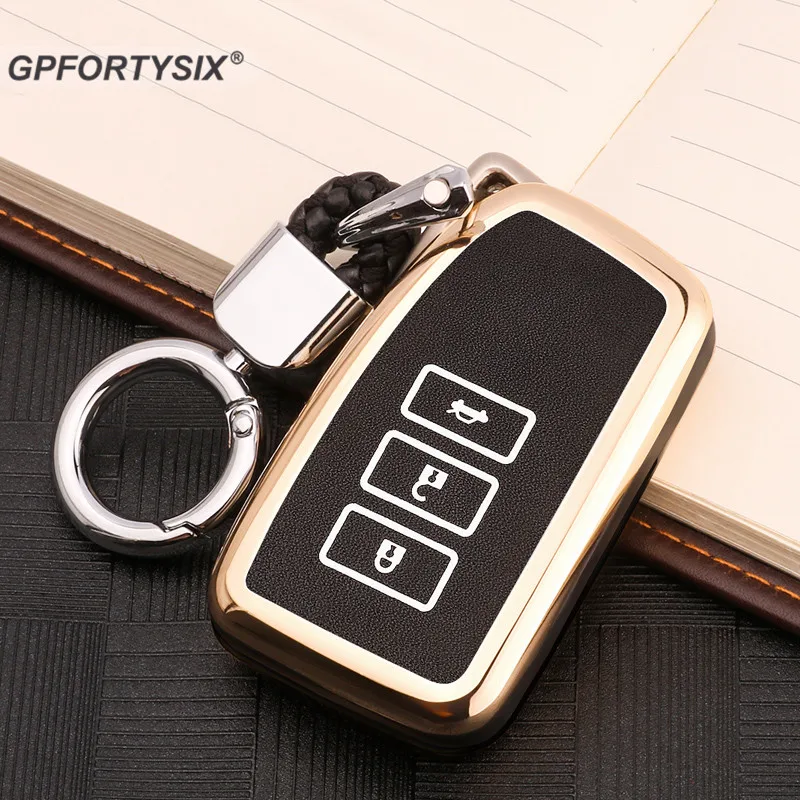 Цинковый сплав световой кожаный автомобильный чехол для брелка с ключом