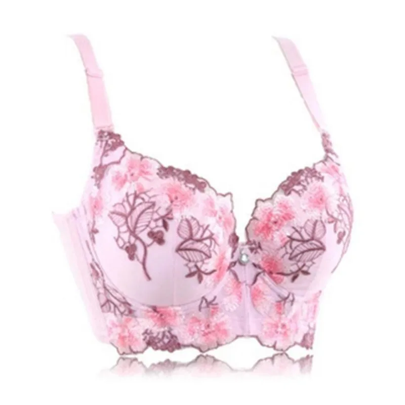 

New Arrival Women Elegant Bras Underwire Push Up Ladies Embroidery Flower Bras For Wedding Everyday