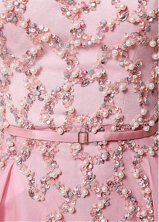 New 2017 Blushing Pink Sparkly Beaded A-line Chiffon Prom Dresses Long Sleeves Sheer Real Evening Gowns vestido de festa | Свадьбы и