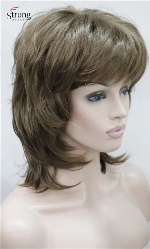 StrongBeauty короткий лохматый слоистый медный красный Классический колпачок полный синтетический парик женские парики выбор цвета