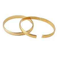 2pcs yellow gold filled smooth womens bangle bracelet accessories gift
