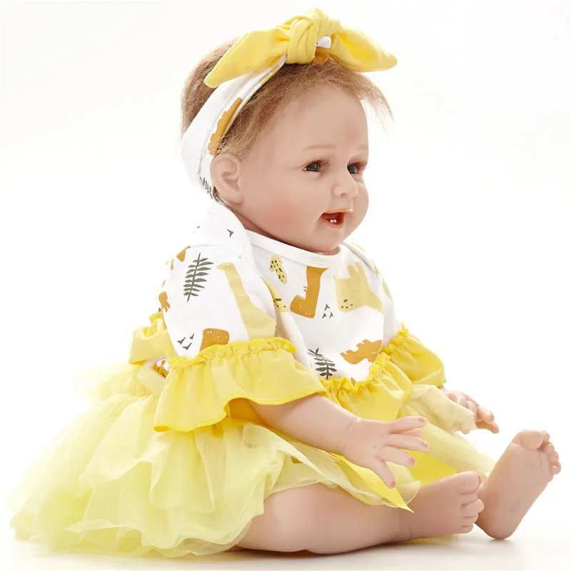 LEOOFU 55 см Детские Силиконовые куклы модель тела reborn для маленьких девочек