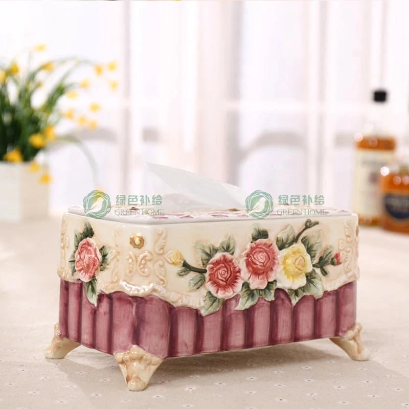 Керамическая розовая коробка для салфеток домашний декор комнаты держатель