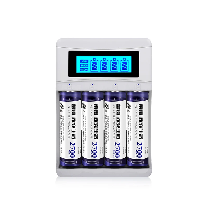 Leise зарядное устройство набор 4 шт. AA 2700mAh аккумуляторная батарея 1,2 V nimh+ зарядное устройство U401A для nimh AA AAA с usb-кабелем