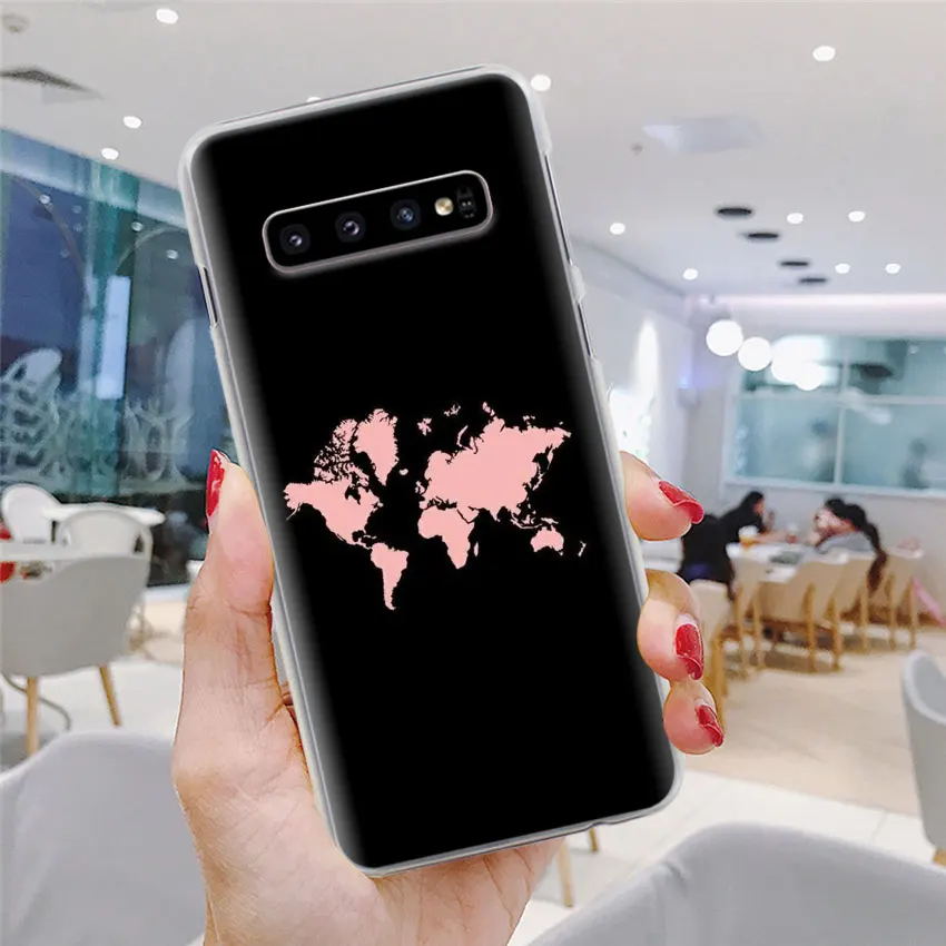 Карта мира план путешествий Чехол для телефона для samsung Galaxy S10e S10 Plus S7 S8 S9 Plus Note 8 9 10 Plus S10 Note 10 5G жесткий чехол