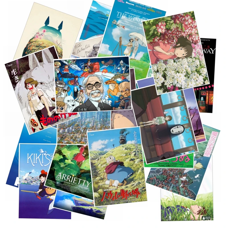 25pcs/pack Hayao Miyazaki Cartoon Stickers Spirited Away Totoro Anime Sticker for Skateboard Luggage Laptop Decal Toy Sticker