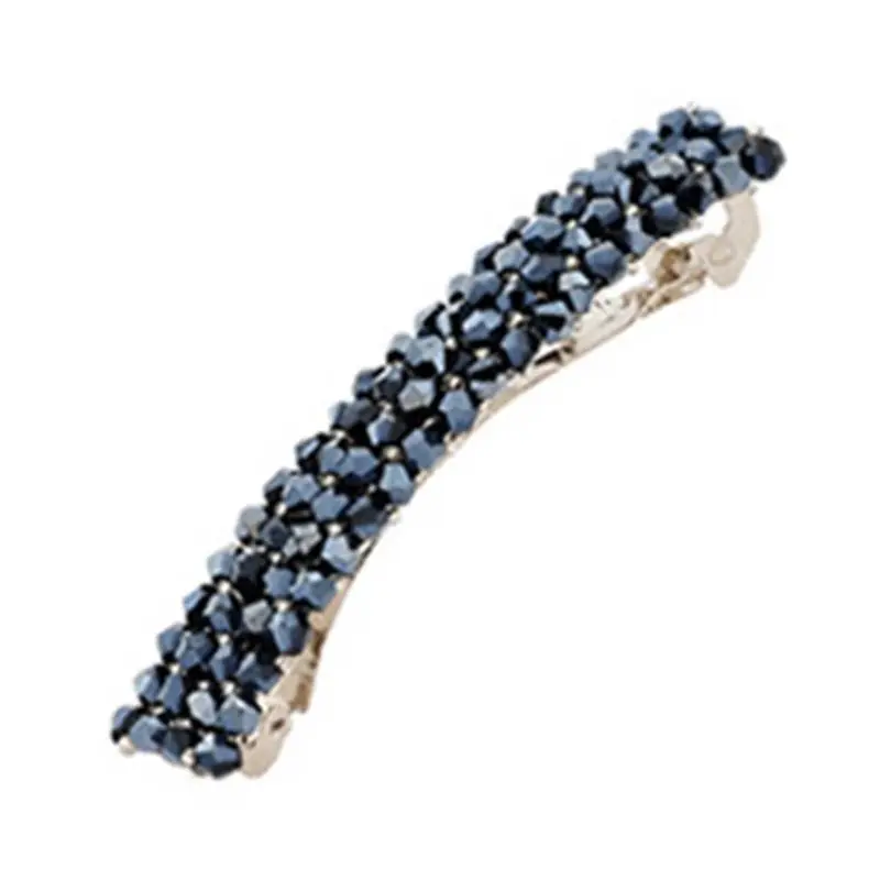 dark blue Корейская женская свадебная винтажная Французская заколка для волос блестящие цветные стразы Роскошная заколка для волос Свадебные весенние заколки для волос - Цвет: dark blue
