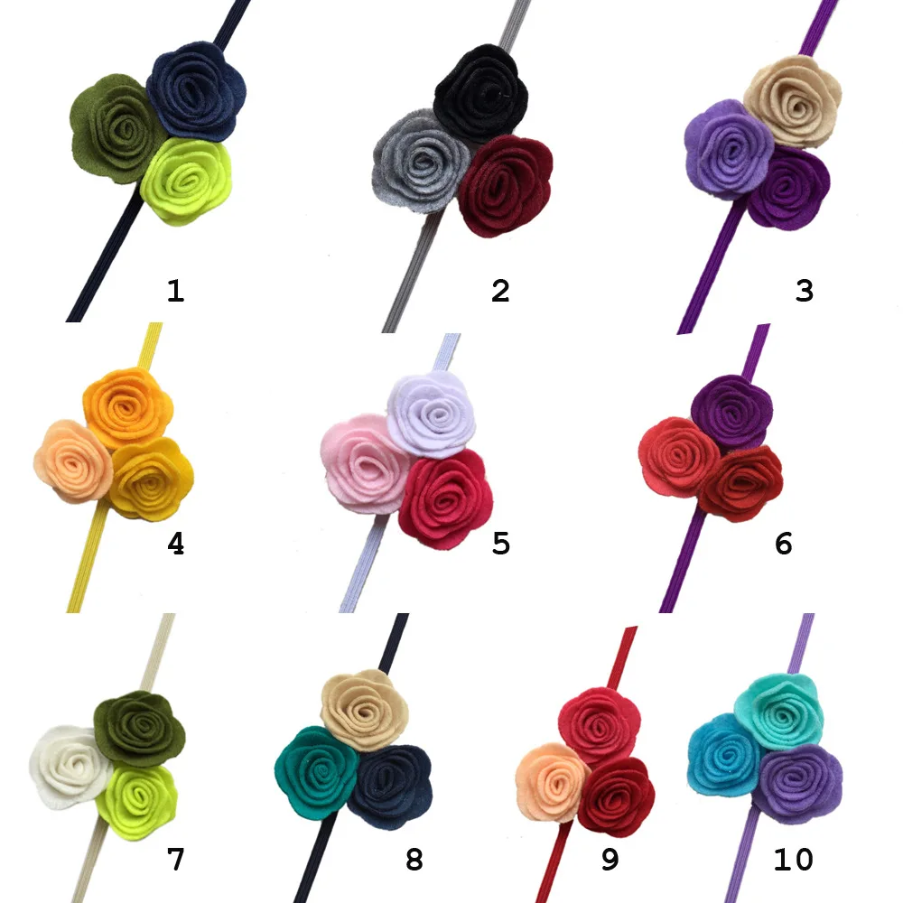 Top Girls Felt Rosette Flower Headband Kids Children Headbands 36pcs/lot | Аксессуары для одежды