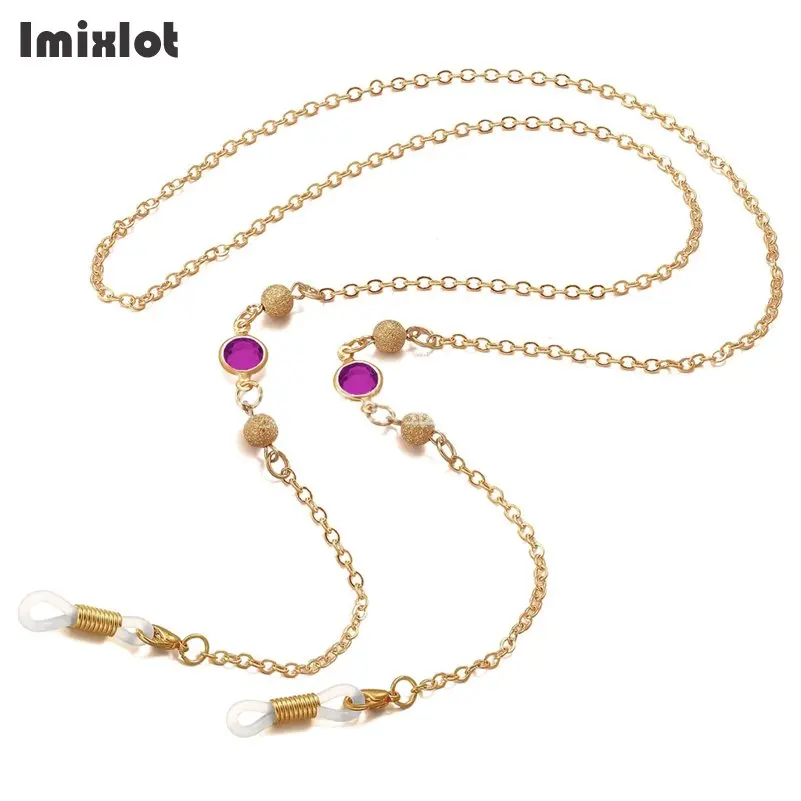 

Imixlot Acrylic Stone Beaded Charm Gold Copper String Eyeglasses Chain Reading Glasses Metal Cords Sunglasses Spectacles Holders
