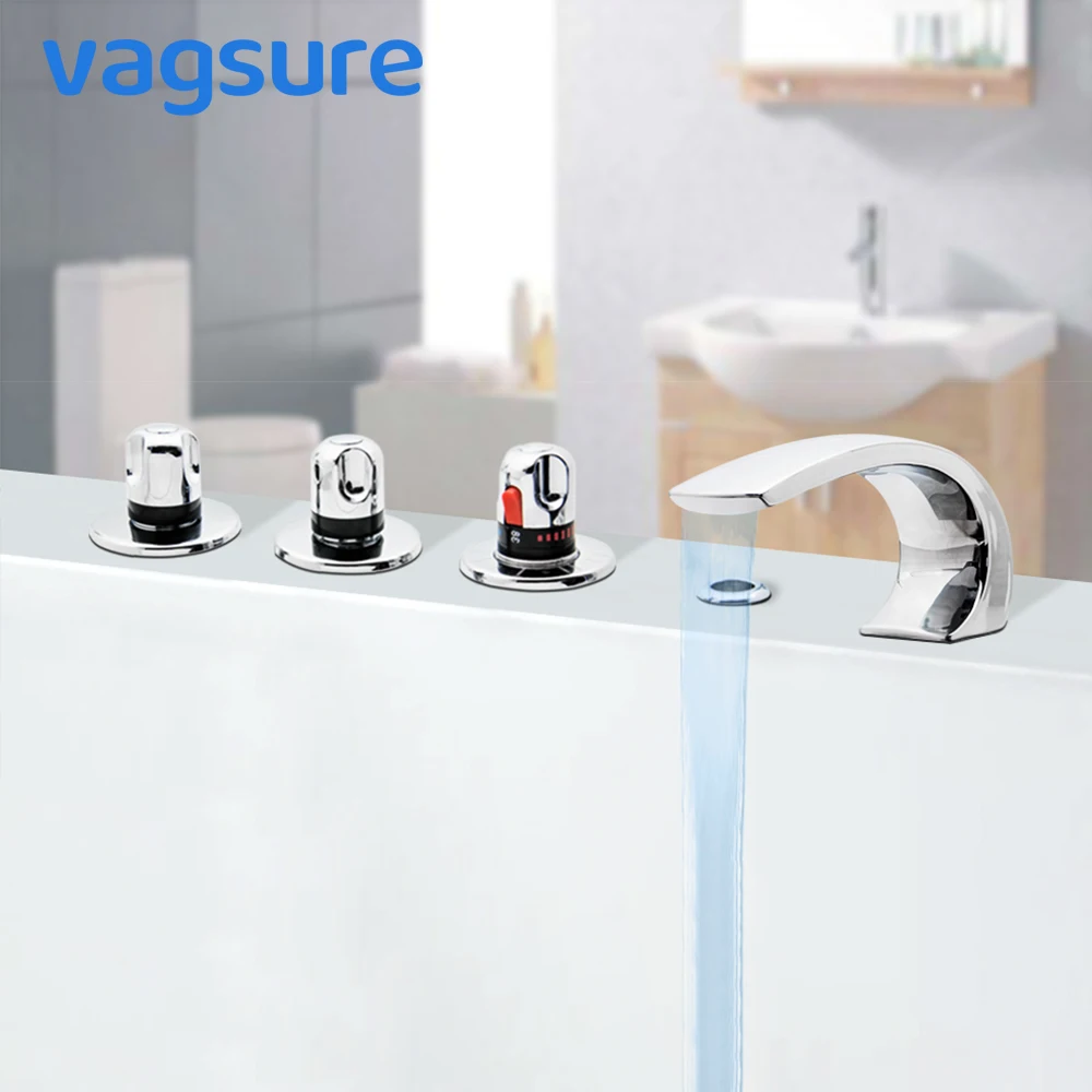 Смеситель для ванны Vagsure термостатический хромированный смеситель с тройной