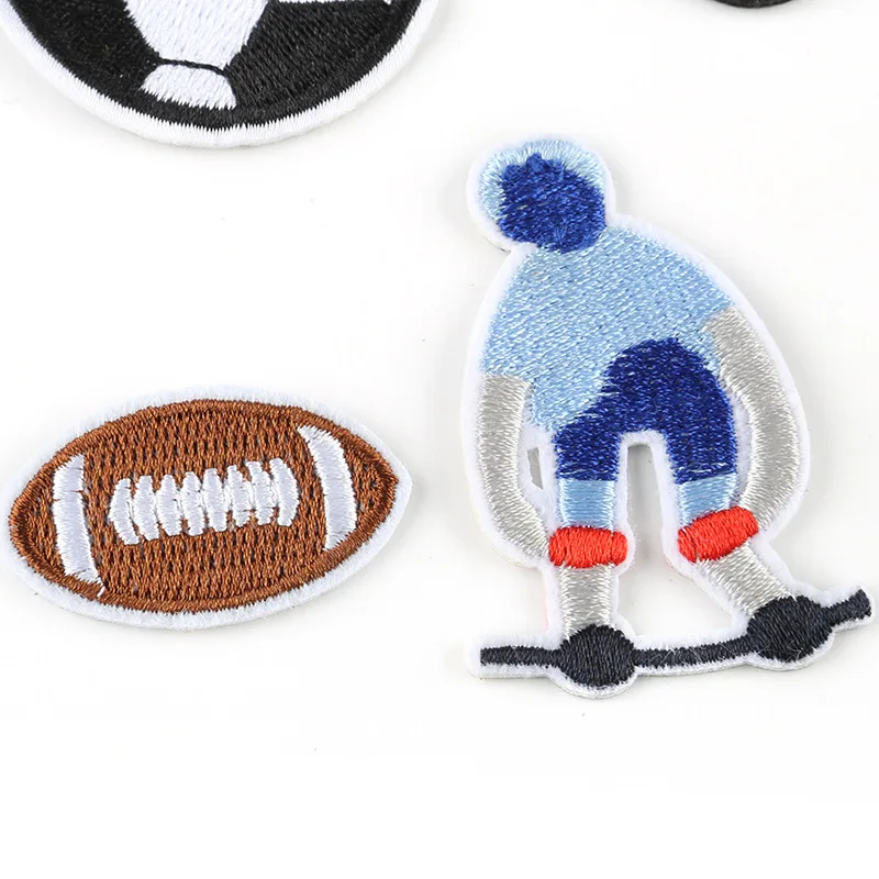 1 PCS Skateboard Sport Iron on Patches for Clothing Baseball Stickers Stripes Football Appliques Clothes Embroidery Badges |