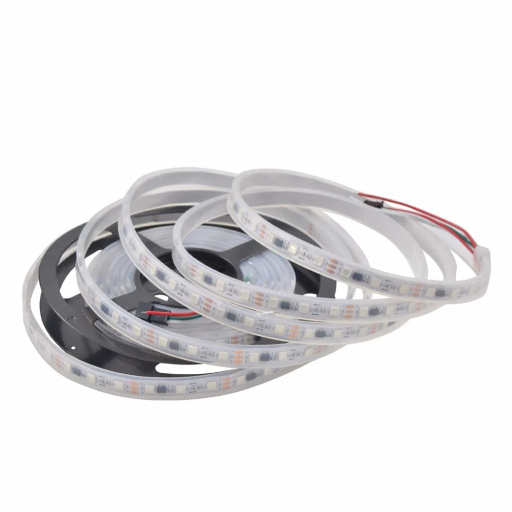 5 ~ 100 м 12В WS2811 20 пикселей 60leds/M 5050 RGB LED Цифровой белый цвет полоса IP67 белый/черный PCB 1