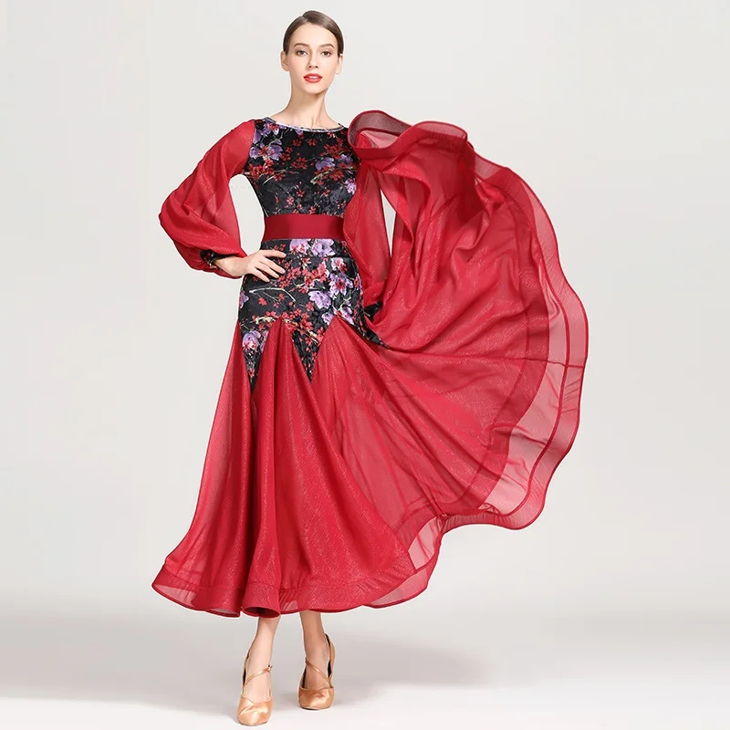 

standard ballroom dress fringe women dance dresses tango red ballroom competition dresses waltz costumes flamenco dress