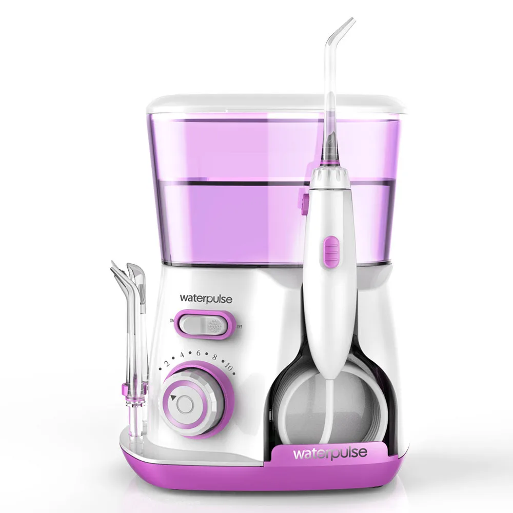Purple Водный Пульс V300 800 мл Зубная нить 5 шт. насадки для чистки зубов полости рта ирригаторы для полости рта 3 цвета - Цвет: Purple