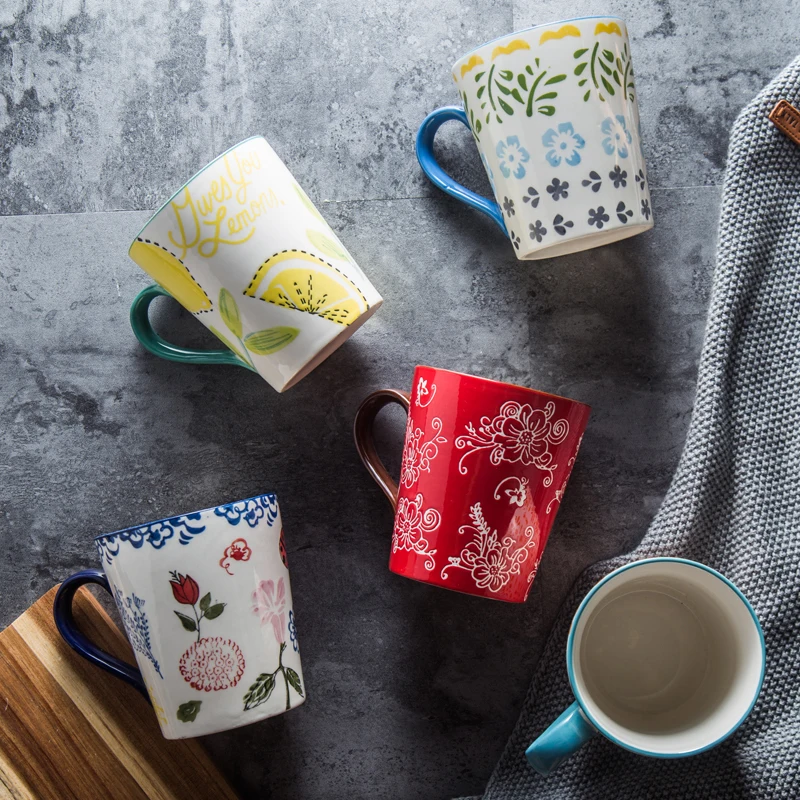 Ручная подглазурная роспись кружка керамическая креативная чашка для кофе с