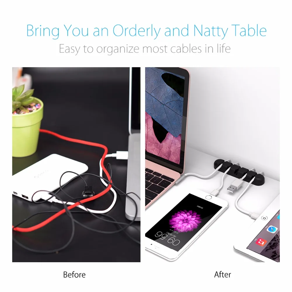 AIFFECT ЦВЕТНОЙ кабель для намотки провода Органайзер держатель наушников
