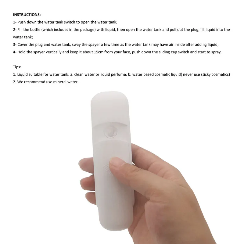 Портативный мини-распылитель для лица с нанораспылителем увлажнения воды