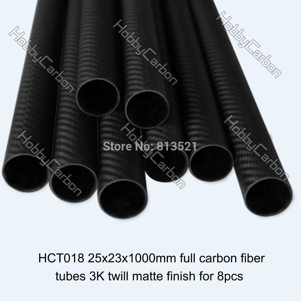 HOBBY CARBON 8 шт. оптовая цена 25x23X1000mm полный 100% углеродное волокно труба из