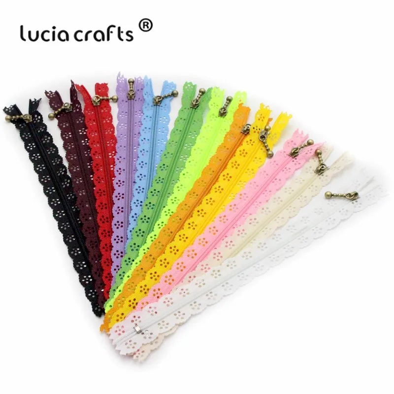 Lucia ремесла 20 см нейлон катушки красивые кружева молнии для DIY сумка портной канализации ремесло розничная J0301