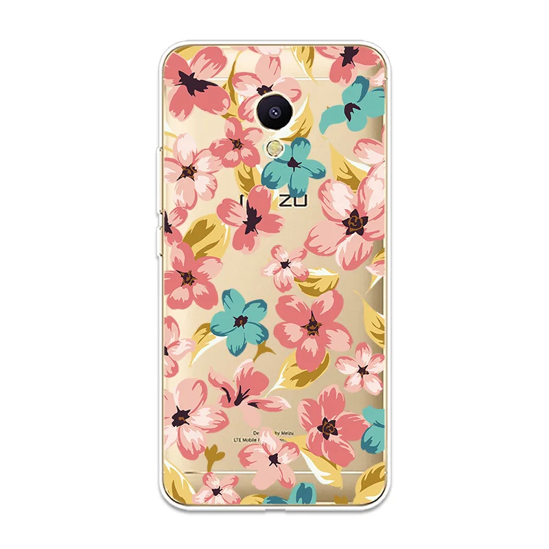Силиконовый чехол для Meizu M3 M5 M6 NTOE M3S M5S M5C M6S M6T крышка прозрачная цветы рисунком Soft