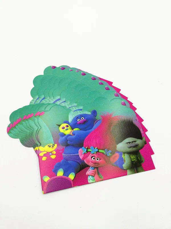 10 шт./лот приглашения троллей для детей вечерние подарки на день рождения товары