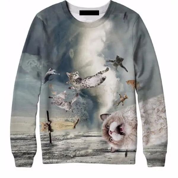 Design 3 Cloudstyle, Забавные 3D толстовки с животными, мужские толстовки с длинным рукавом, с лазерным принтом кота пиццы, кота, Модный пуловер, Harajuku, уличная одежда, топы - Цвет: Design 3