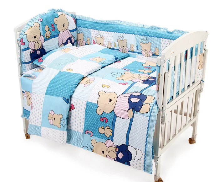 Промо акция! 6 шт. детская кроватка с рисунком медведя комплект для детской