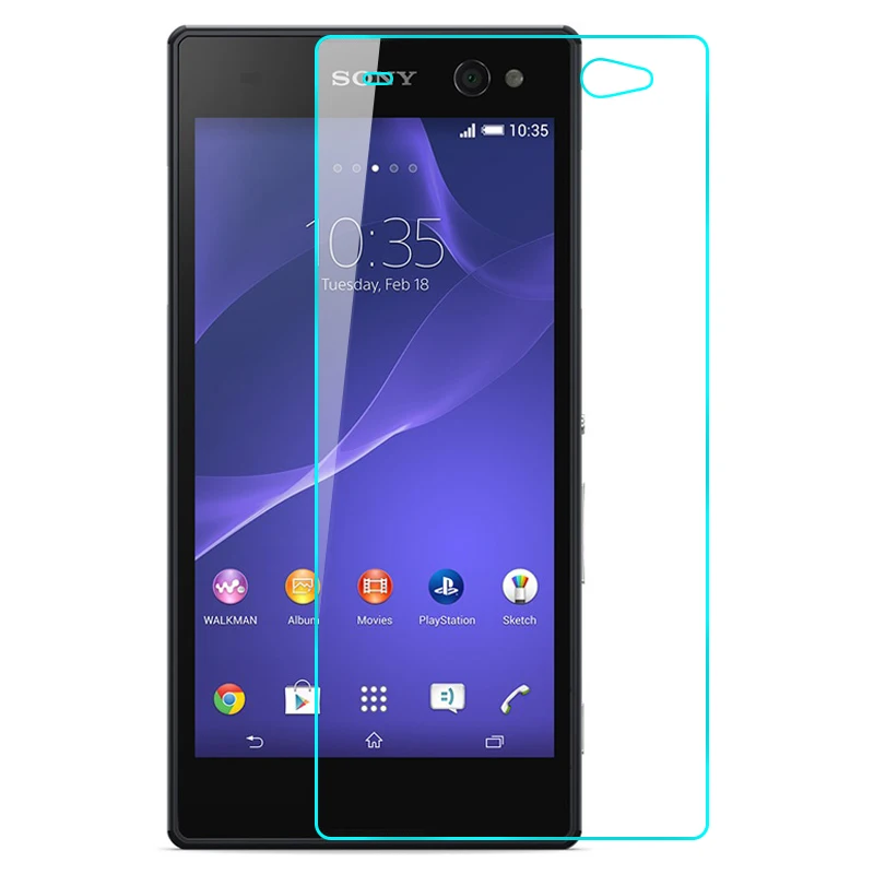 Закаленное стекло для Sony Xperia C3 D2533 S55T защита экрана передняя крышка Защитная