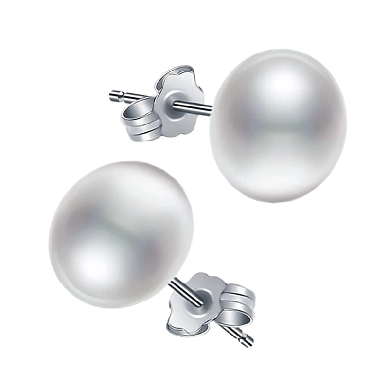 Серьги гвоздики с пресноводным жемчугом Sinya сережки большим класса ААА ювелирные