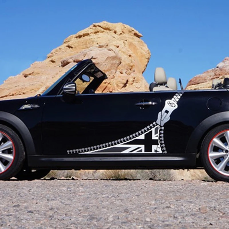 Наклейки на молнии боковые двери и мини Купера R55 R56 R60 F55 F56 F60|car styling|union jackcar stickers