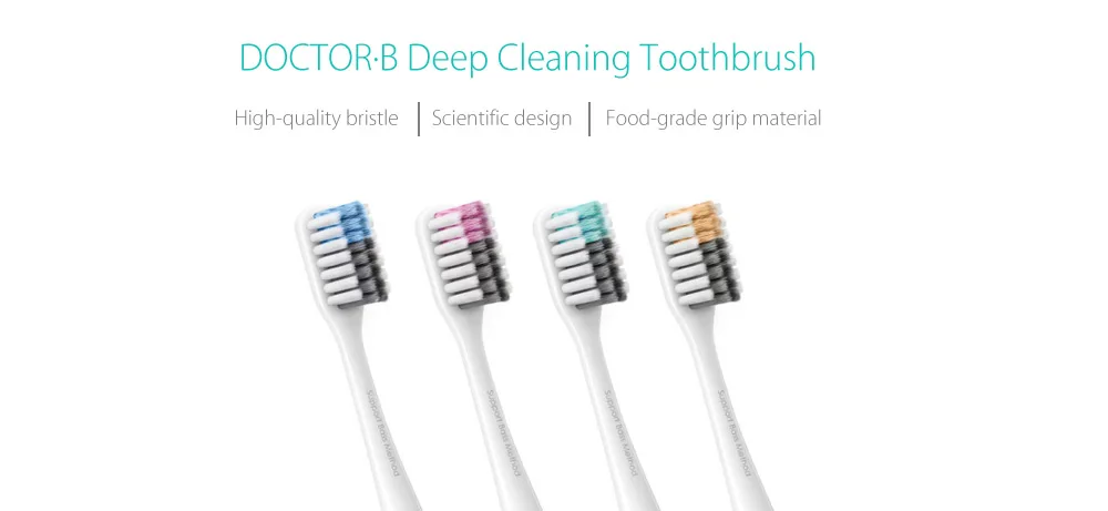 Xiaomi высокое качество DOCTOR-B Водонепроницаемый Портативный 4 шт./компл., что обеспечивает глубокое очищение кожи Зубная щётка гигиена полости рта электрическая зубная щетка, способный преодолевать Броды для взрослых для путешествий