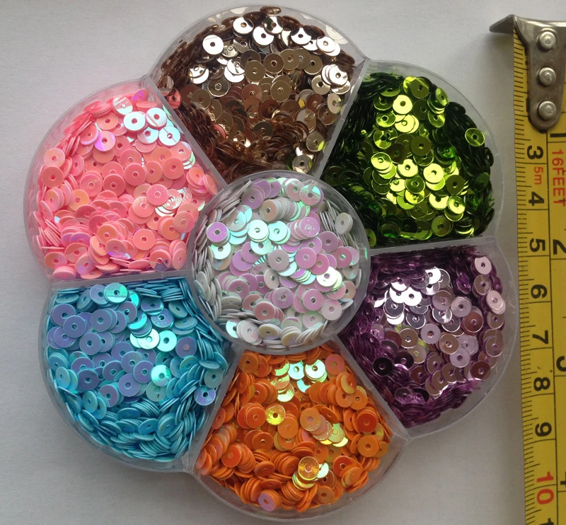 Новая модель 4 мм плоские круглые пайетки россыпью для шитья Свадебное Ремесло