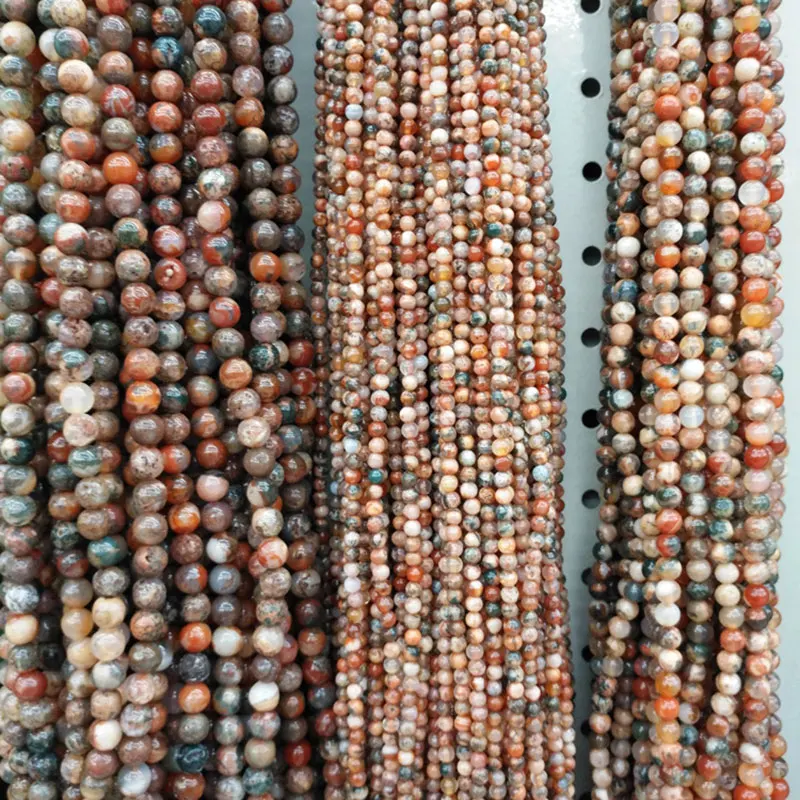 4-8mm Round Smooth Red Indian Agates Beads For Jewelry Making Bracelets Women Gift 15'' Needlework DIY Trinket | Украшения и