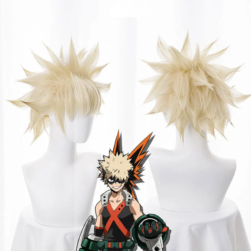 Короткий парик My Hero Academia Bakugou Katsuki Bakugo карнавальный костюм Boku no термостойкие