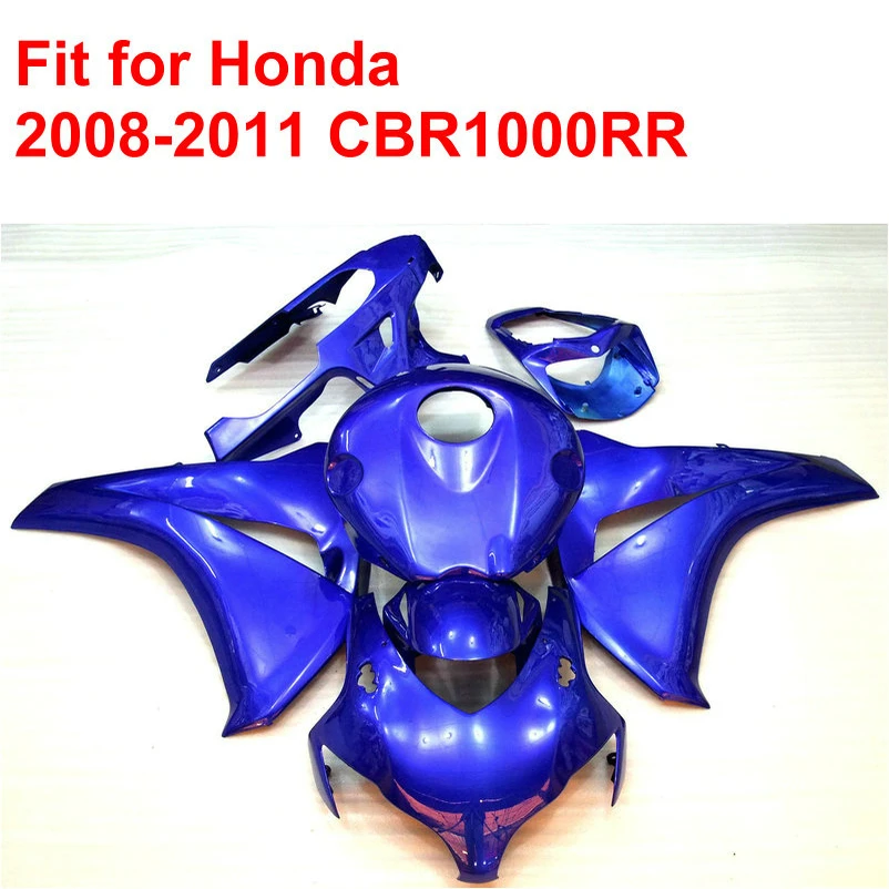 100% подходит для HONDA литьевая форма CBR1000RR Обтекатели 2008-2011 все синие обтекатели ABS